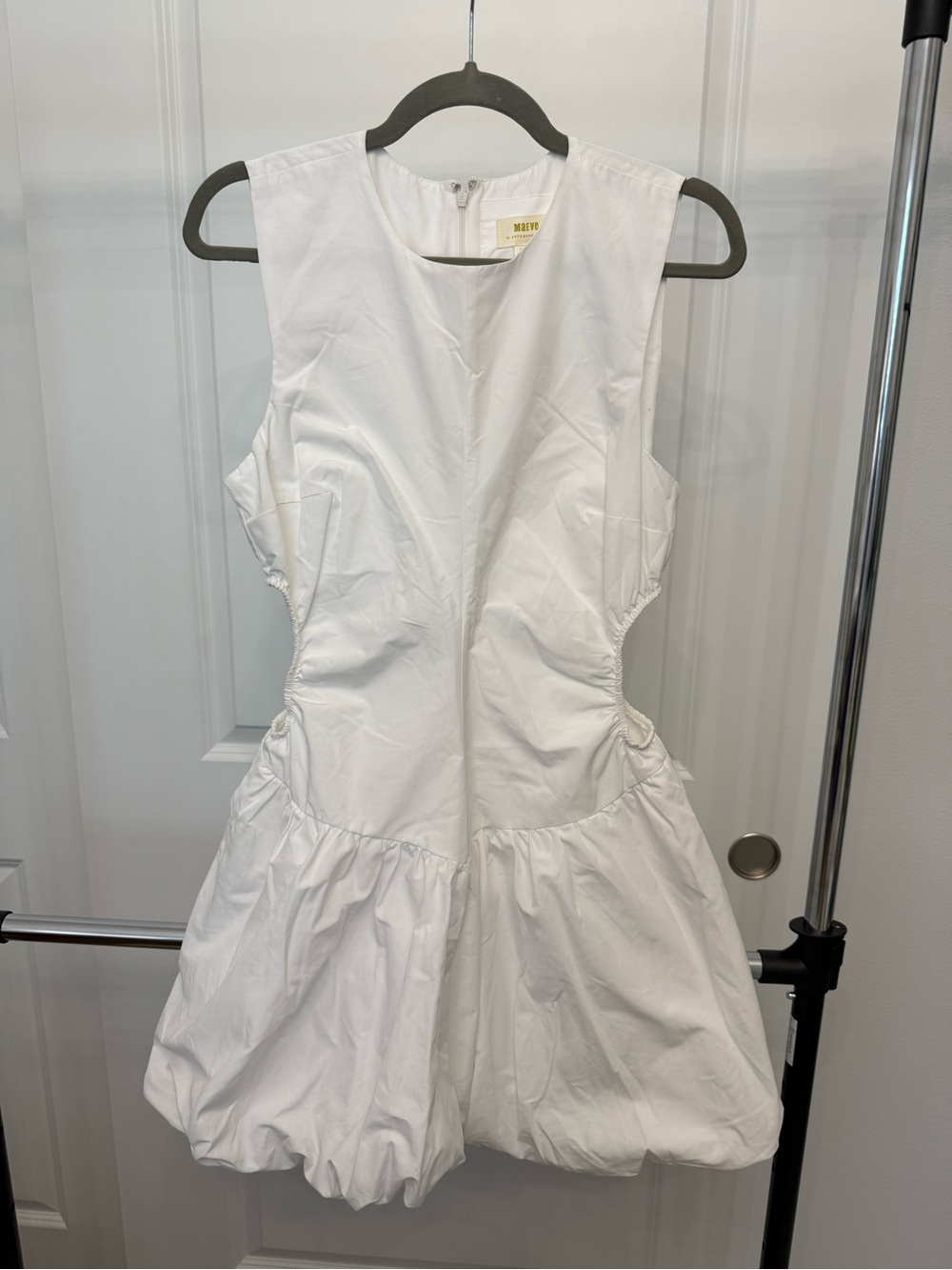 Maeve White Sleeveless Bubble Hem Kids Dress